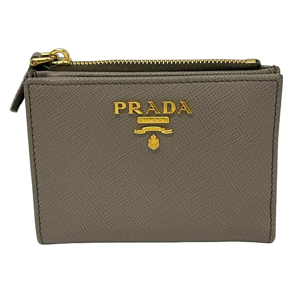 Prada Bifold Wallet 1ML050 Gray Light Pink White